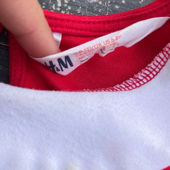 H&M Red Valentine’s Day Kids Peplum Pencil Dress Size 6-8yo - Picture 4 of 4